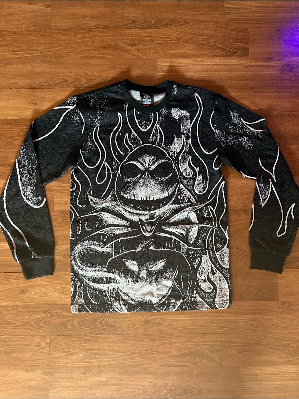 Black Crewneck Sweater with Jack Skellington The Nightmare Before   Christmas